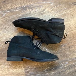 Sam Edelman Mare Black Leather Lace Up Bootie